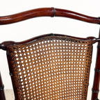 Antique Faux Bamboo Chairs with Cane Seats and Backrest