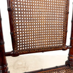 Antique Faux Bamboo Chairs with Cane Seats and Backrest