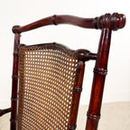 Antique Faux Bamboo Chairs with Cane Seats and Backrest