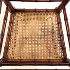 Antique Faux Bamboo Chairs with Cane Seats and Backrest