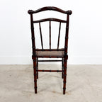 Antique Faux Bamboo Chairs with Cane Seats and Backrest