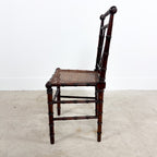Antique Faux Bamboo Chairs with Cane Seats and Backrest