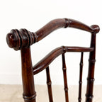 Antique Faux Bamboo Chairs with Cane Seats and Backrest