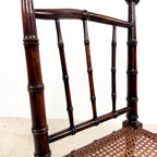 Antique Faux Bamboo Chairs with Cane Seats and Backrest