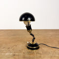 Vintage verstelbare bureaulamp zwart met messing details