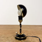Vintage verstelbare bureaulamp zwart met messing details