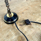 Vintage verstelbare bureaulamp zwart met messing details