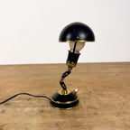 Vintage verstelbare bureaulamp zwart met messing details