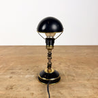 Vintage verstelbare bureaulamp zwart met messing details