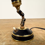 Vintage verstelbare bureaulamp zwart met messing details