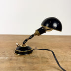 Vintage verstelbare bureaulamp zwart met messing details