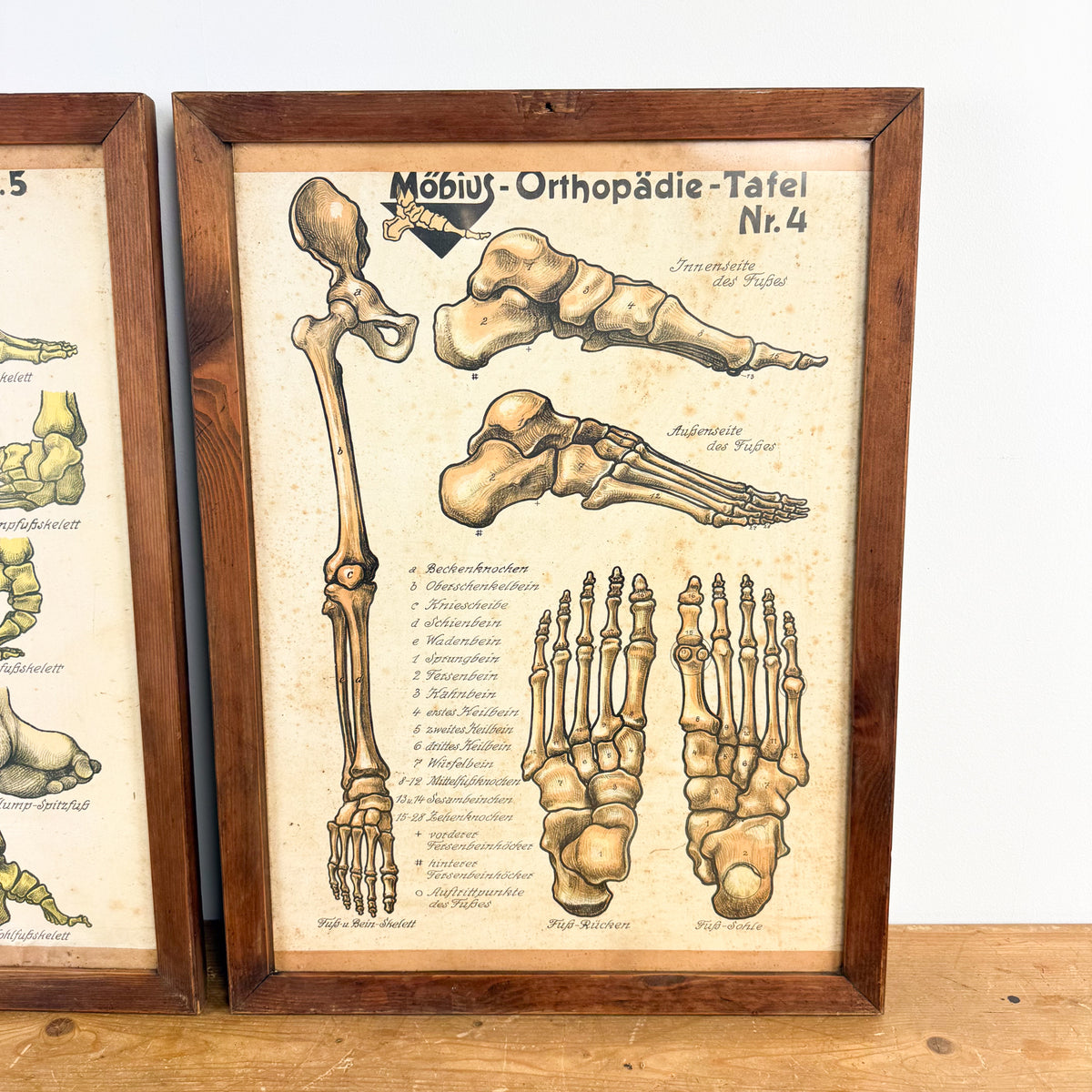 Set van 2 vintage Duitse anatomische orthopedische voetposters