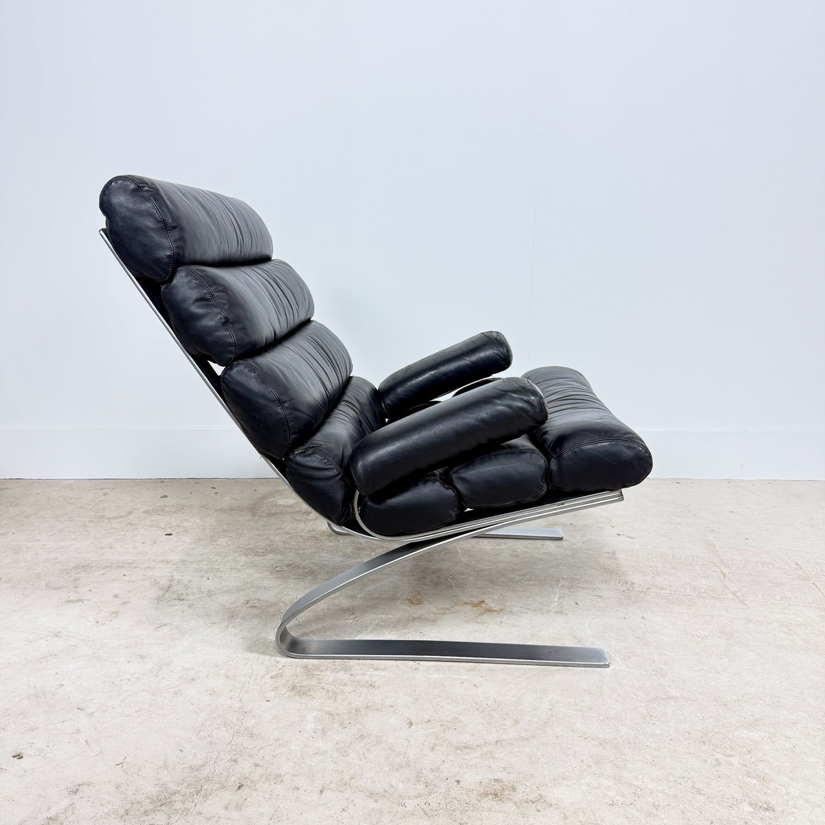 Vintage COR Sinus Lounge Chair – Black Leather, 1970s