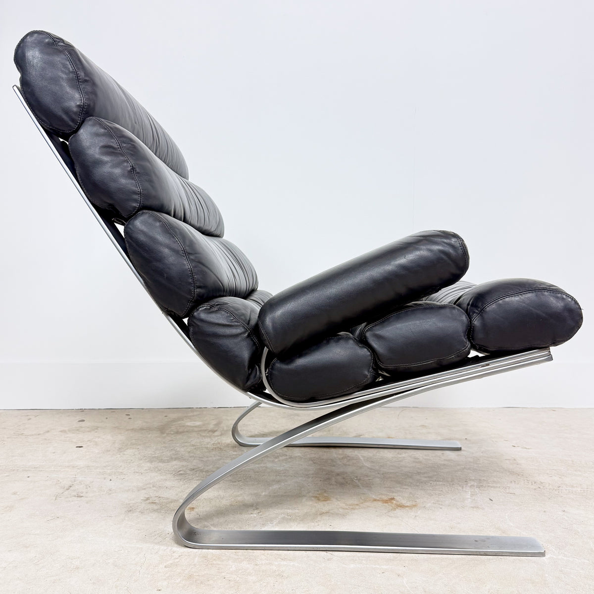Vintage COR Sinus Lounge Chair – Black Leather, 1970s