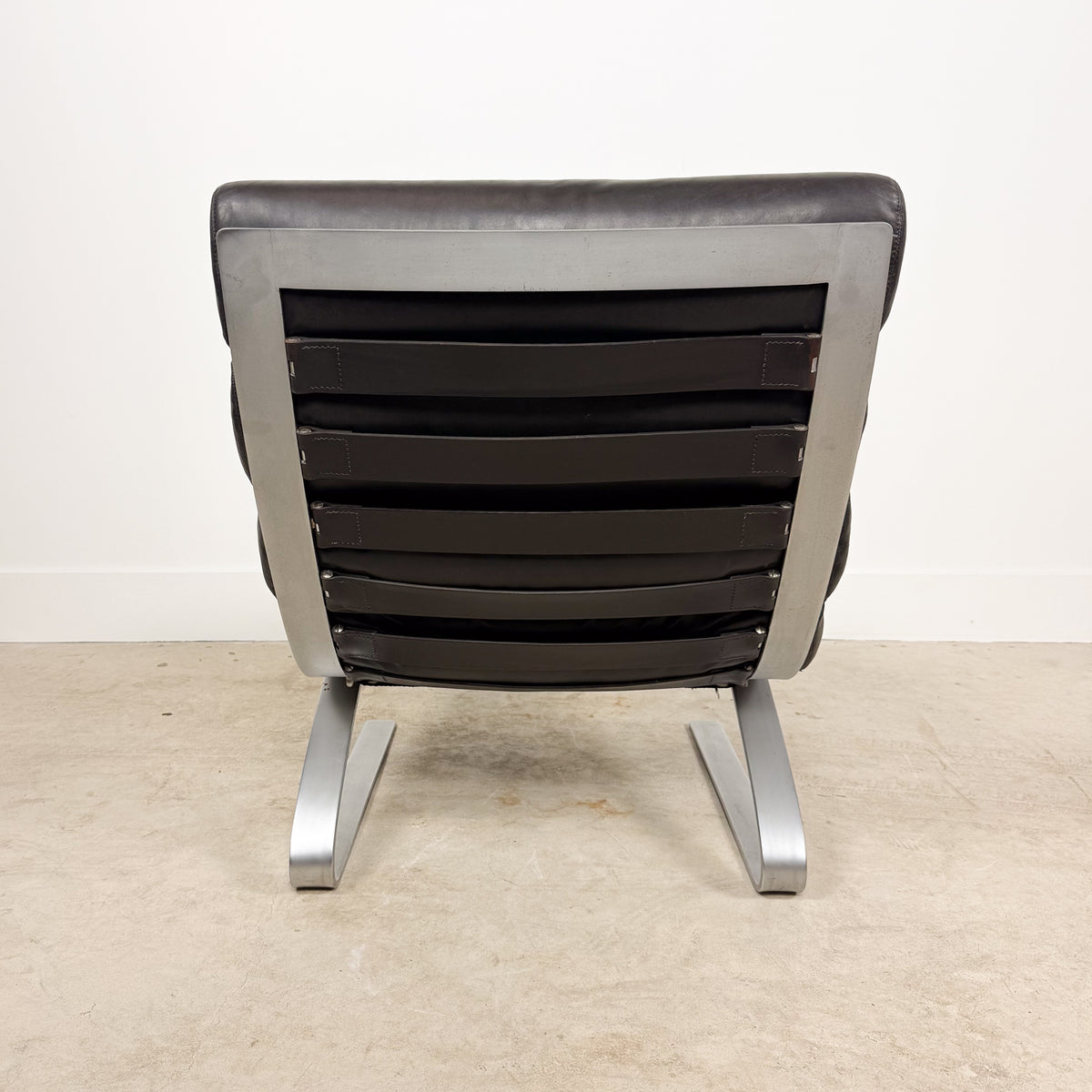 Vintage COR Sinus Lounge Chair with Ottoman – Black Leather, 1970s
