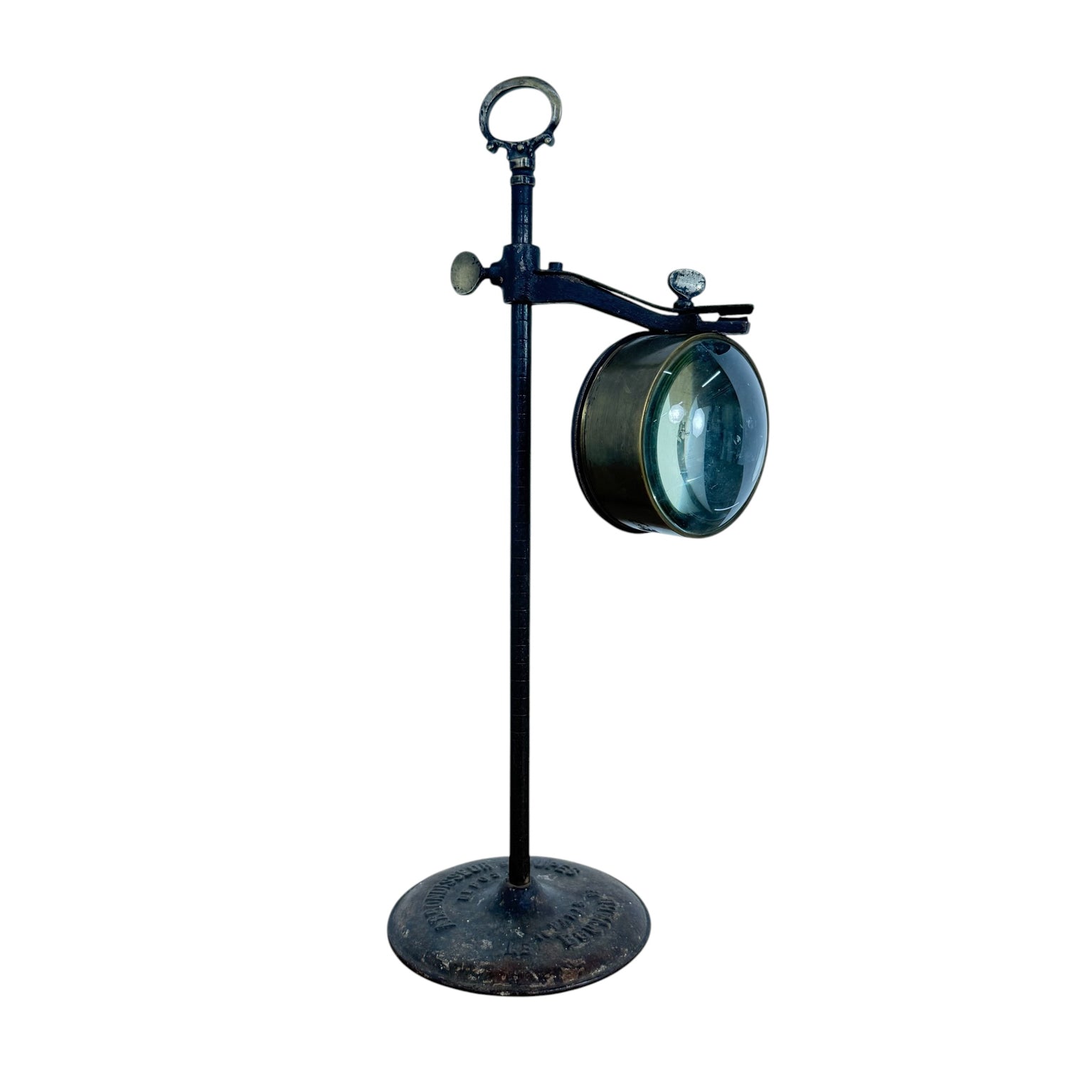 Antique Industrial Lens on Cast Iron Base Paris