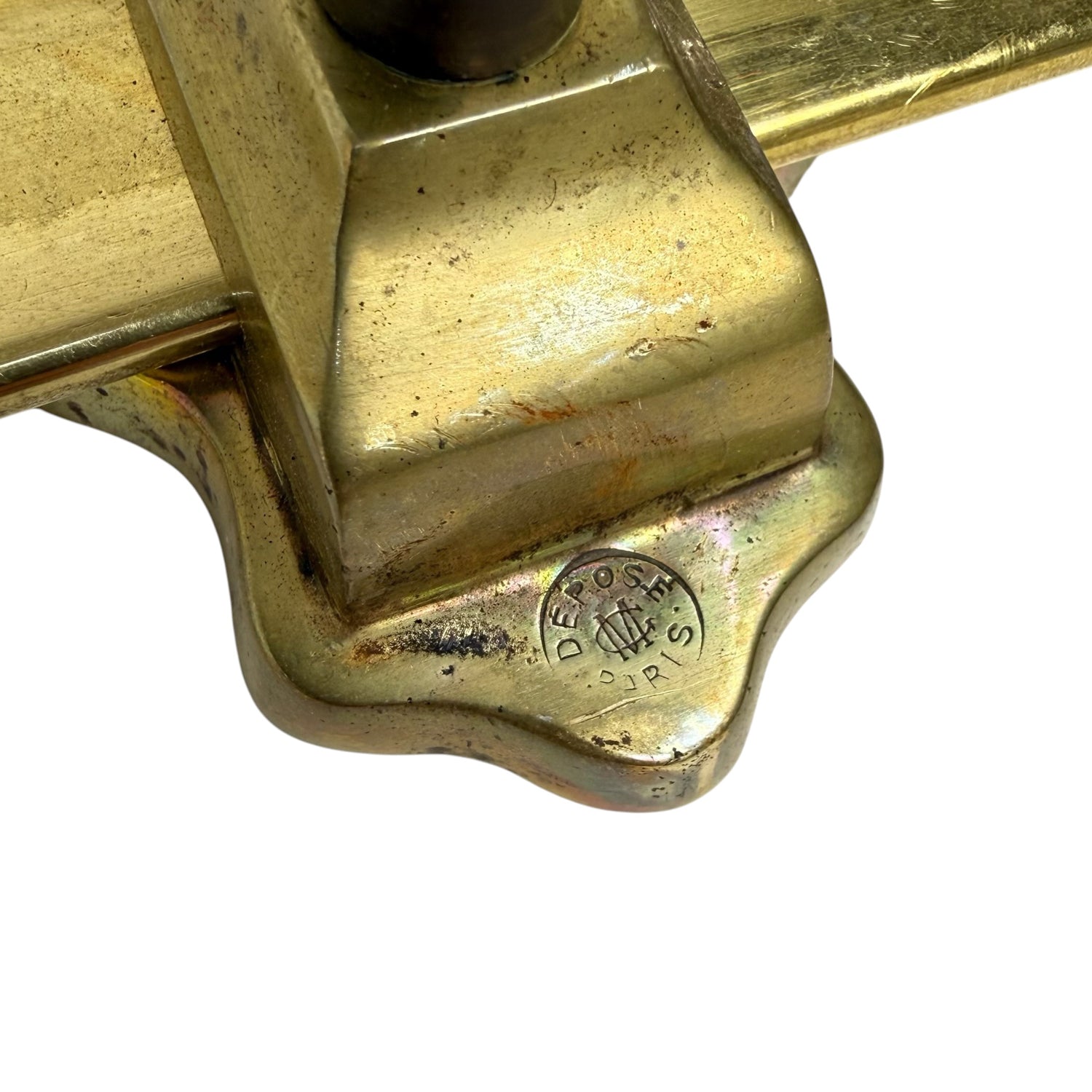 French Antique Brass Pot Hanging Rack Paris