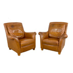 Set of 2 Vintage Cognac Leather Armchairs