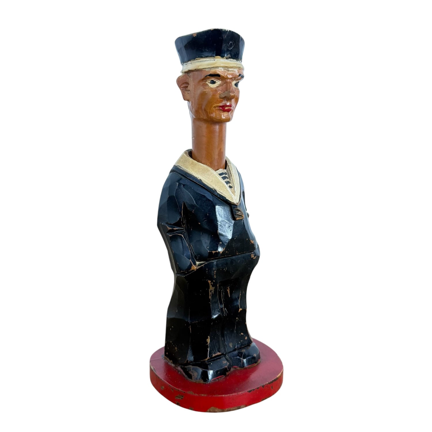 Antieke houten matrozen notenkraker – handgesneden maritieme figuur