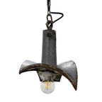 Nr. 2 Vintage industrial mirrored pendant light by Esla