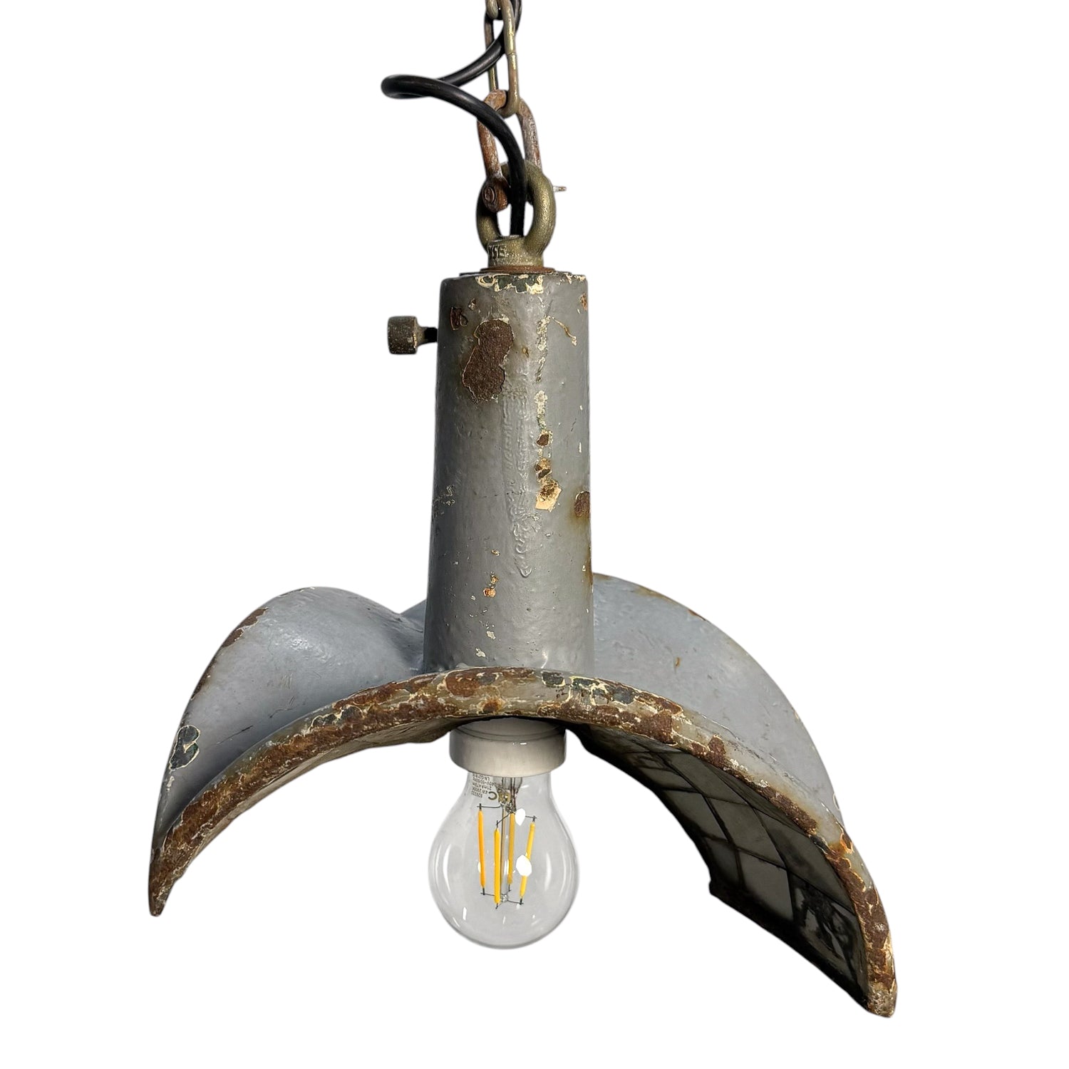 Nr. 2 Vintage industriële spiegelende hanglamp van Esla