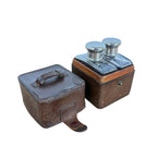 Antique Travel Perfume Bottles in Leather Case