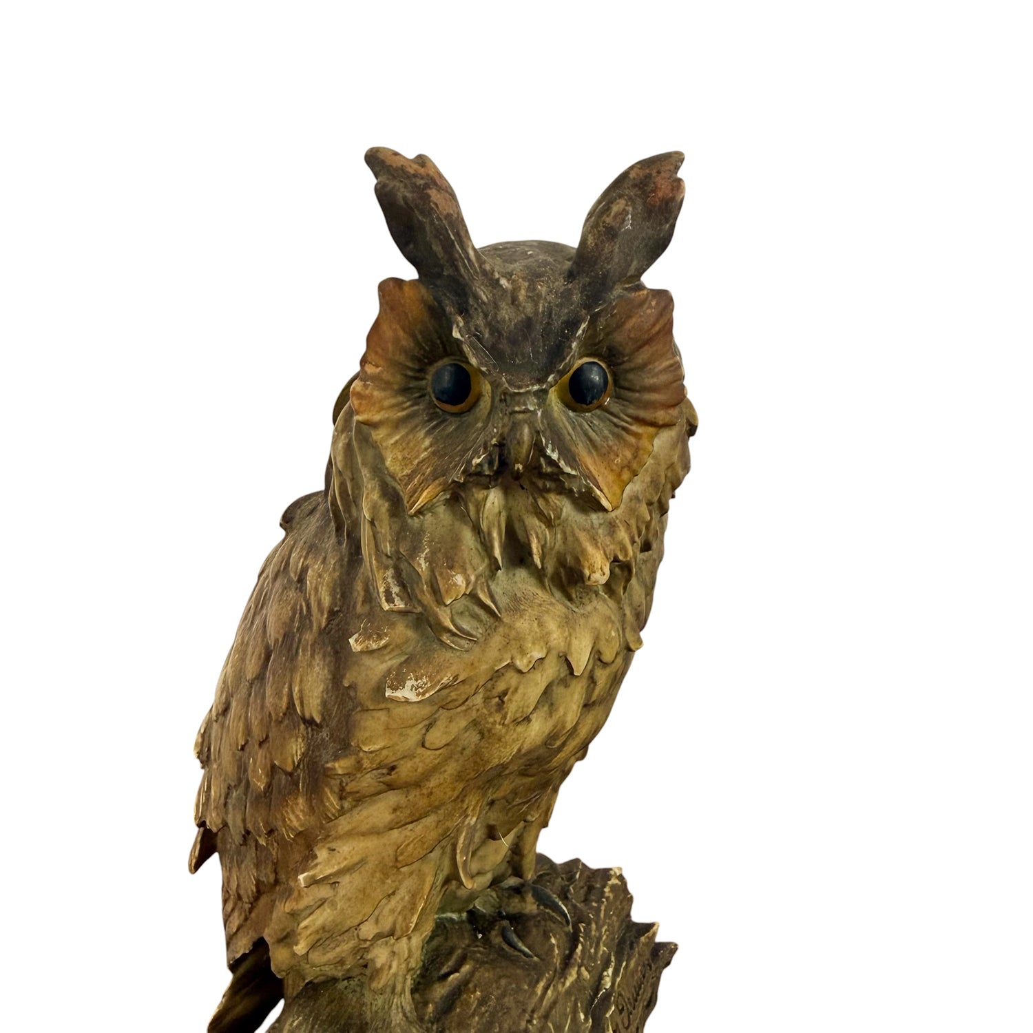 Vintage Uil Sculptuur door J. Juarez