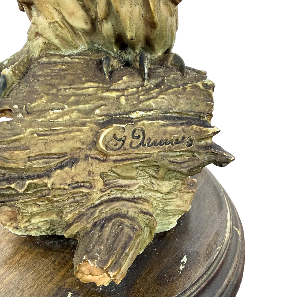Vintage Uil Sculptuur door J. Juarez