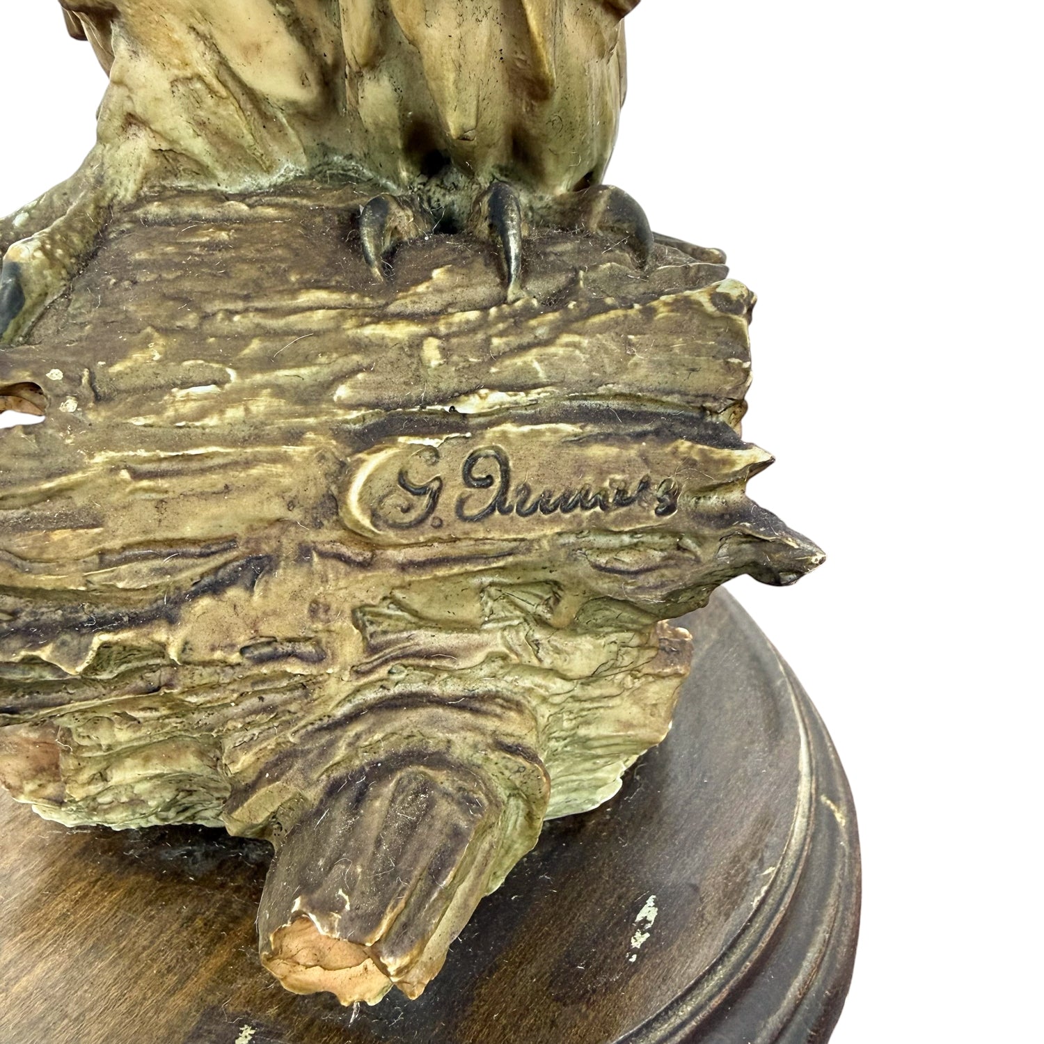Vintage Uil Sculptuur door J. Juarez