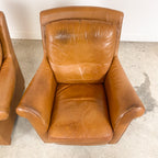 Set of 2 Vintage Cognac Leather Armchairs