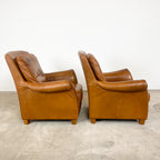 Set of 2 Vintage Cognac Leather Armchairs