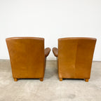 Set of 2 Vintage Cognac Leather Armchairs
