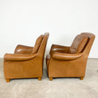 Set of 2 Vintage Cognac Leather Armchairs