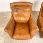 Set of 2 Vintage Cognac Leather Armchairs