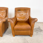 Set of 2 Vintage Cognac Leather Armchairs