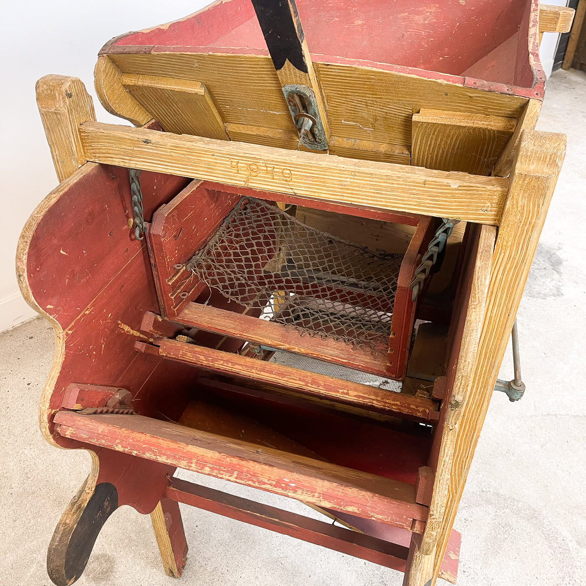 Antique Austrian Wooden Grain Winnowing Machine Alois Vogl