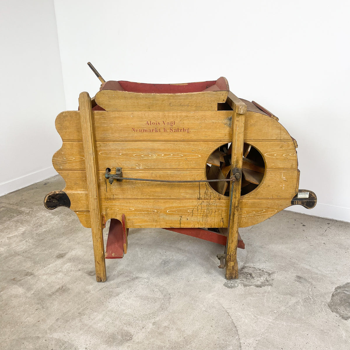 Antique Austrian Wooden Grain Winnowing Machine Alois Vogl