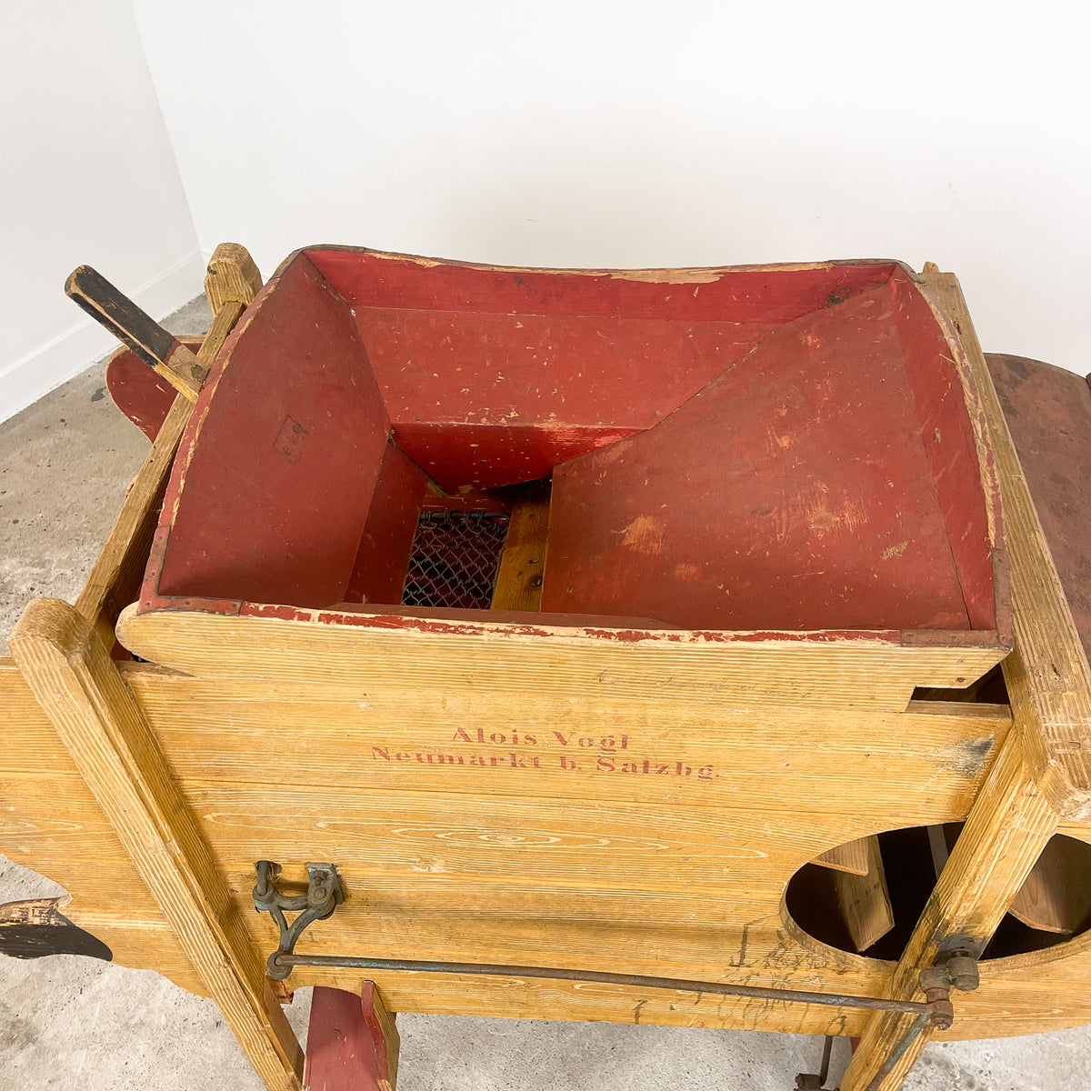 Antique Austrian Wooden Grain Winnowing Machine Alois Vogl
