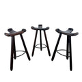 Set of 3 Vintage Spanish Brutalist Marbella Stools