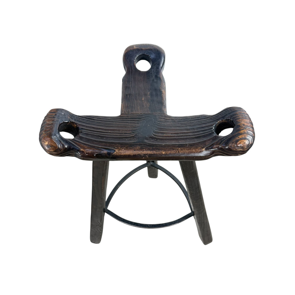 Set of 3 Vintage Spanish Brutalist Marbella Stools