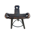 Set of 3 Vintage Spanish Brutalist Marbella Stools
