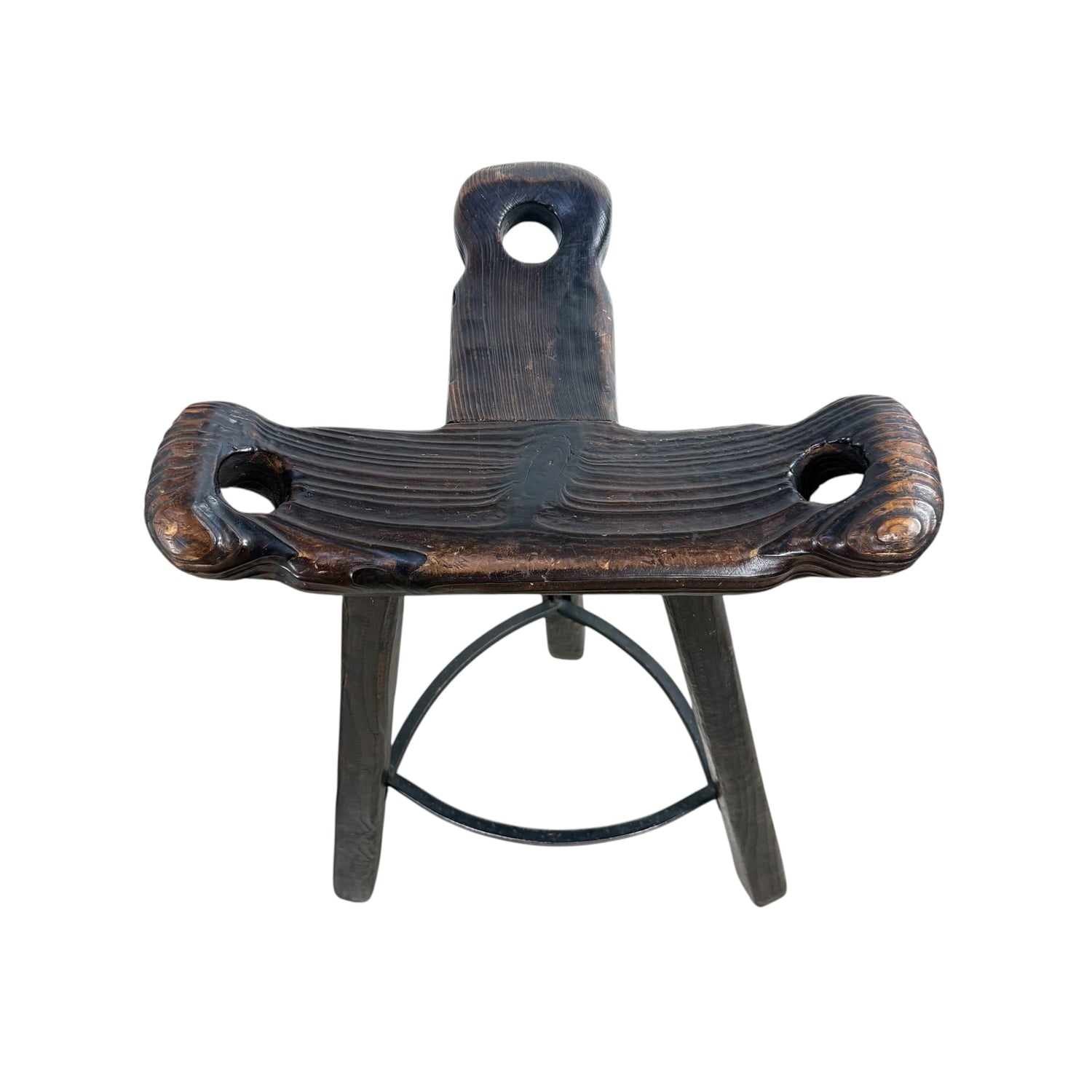 Set of 3 Vintage Spanish Brutalist Marbella Stools