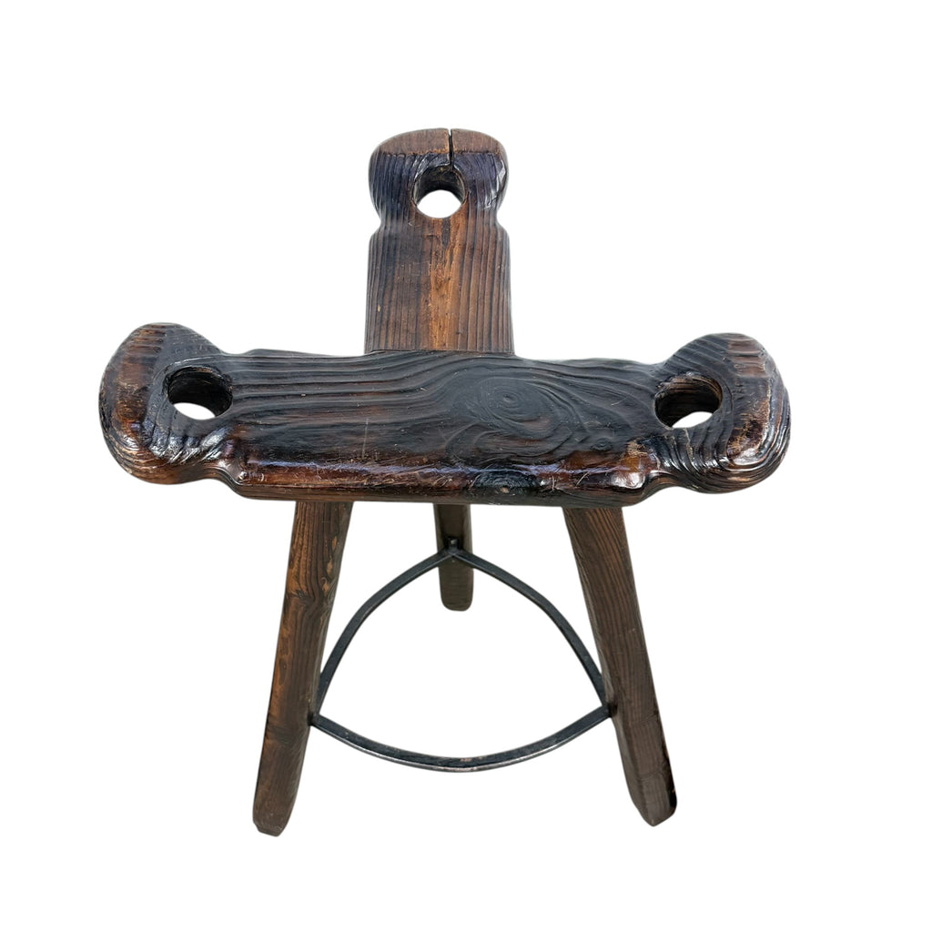 Set of 3 Vintage Spanish Brutalist Marbella Stools