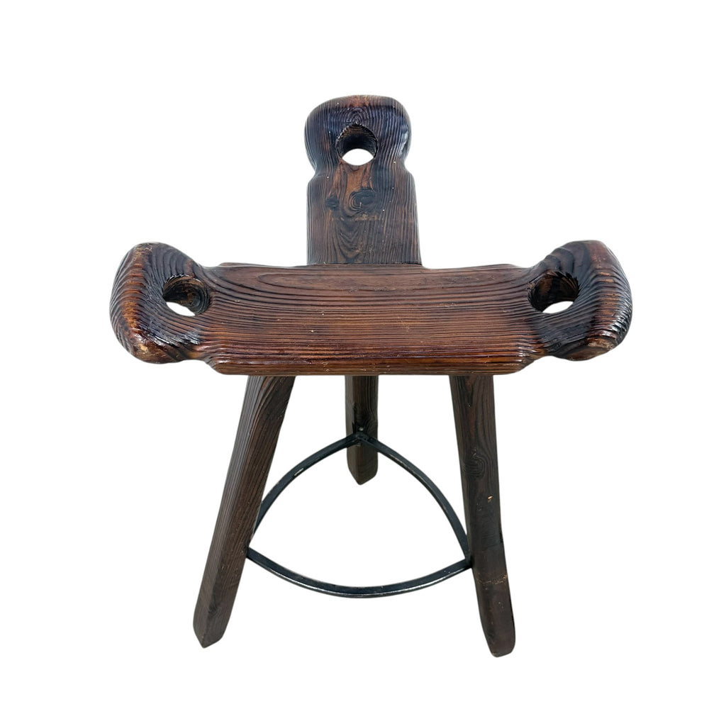 Set of 3 Vintage Spanish Brutalist Marbella Stools