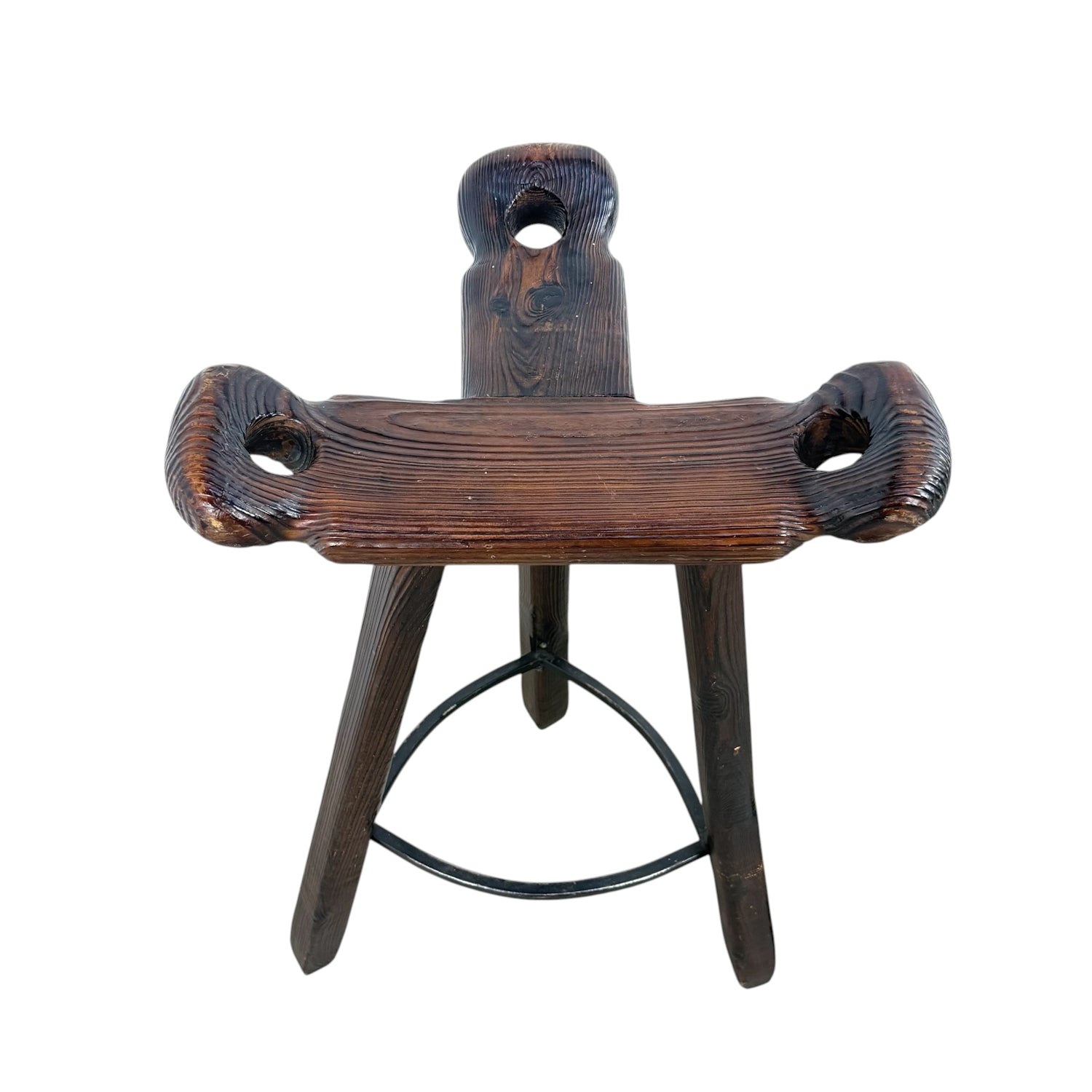 Set of 3 Vintage Spanish Brutalist Marbella Stools