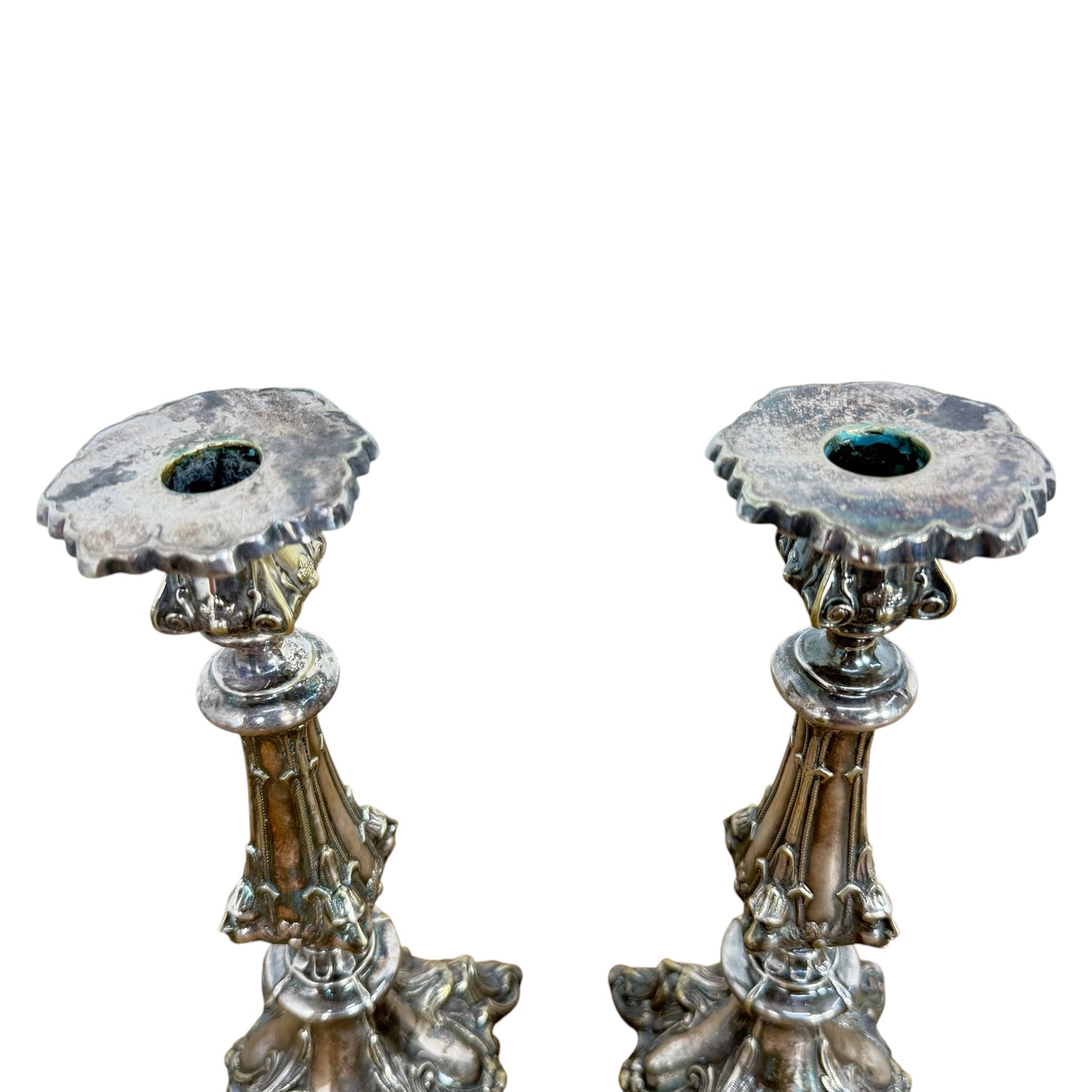 Pair of Art Nouveau Silver-Plated Candlesticks